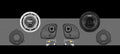 24CXH65.2SG 6.5 INCH MIDBASS 1 INCH COMPONET SPEAKER KIT 2Ω STEET GLIDE GRILL